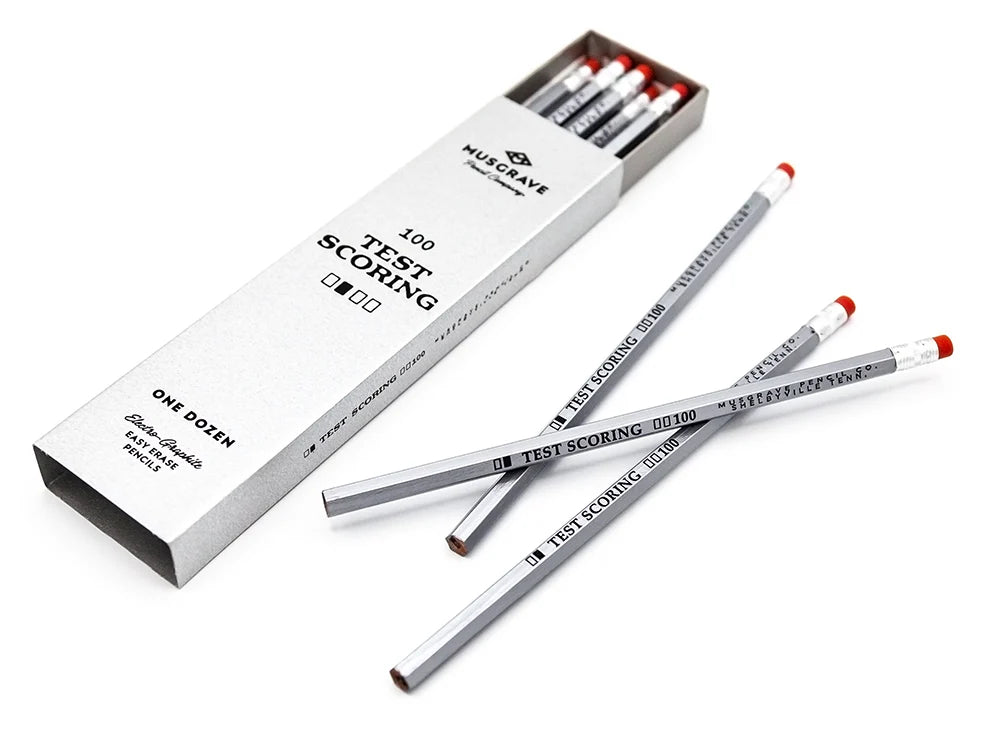 Musgrave Test Scoring 100 Number 2 Pencils showing box and loose pencils