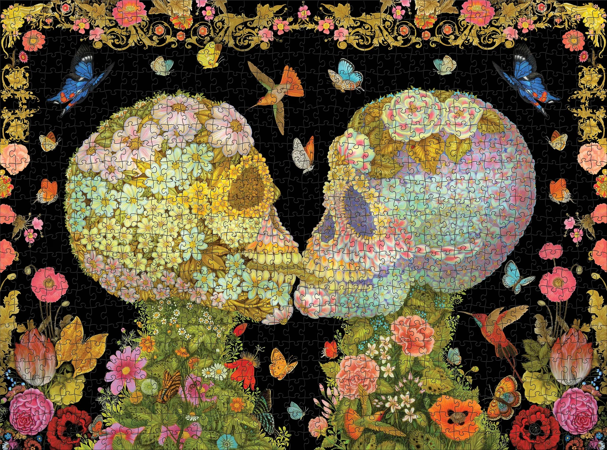 Tino Rodriguez and Virgo Paraiso: The Ecstatic Kiss of Spring 1000-Piece Jigsaw Puzzle- image showing finished puzzle example