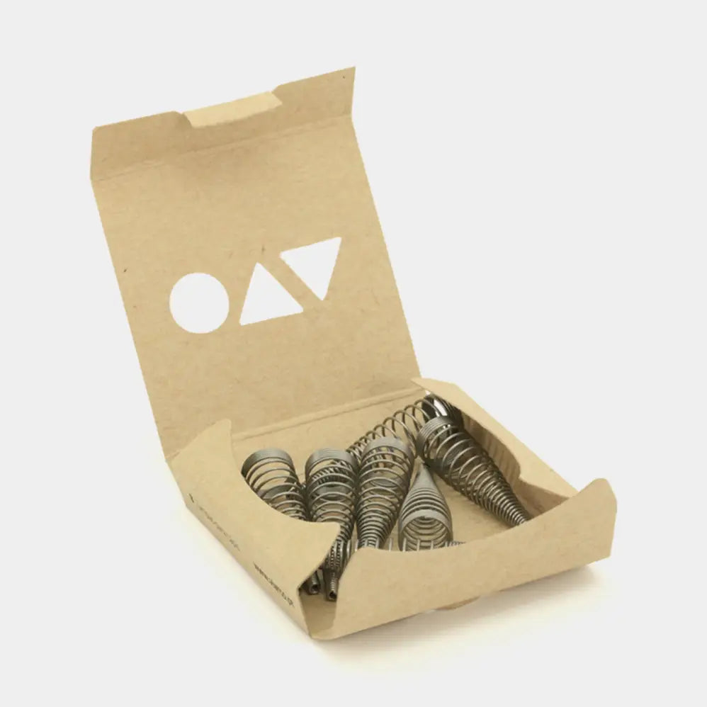 Wound-Wire Pencil Cap- wire protector for your sharpened pencil- image shows box of pencil caps.