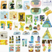 Collection of various dog supply stickers on a white background.