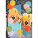 Colorful butterfly collage with tissue paper circles on a textured background