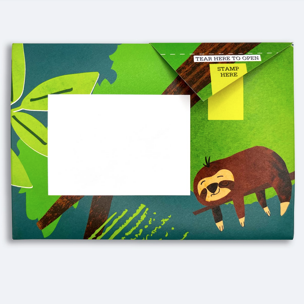 Pigeon Post- Wild Lives- with leaves and a sloth