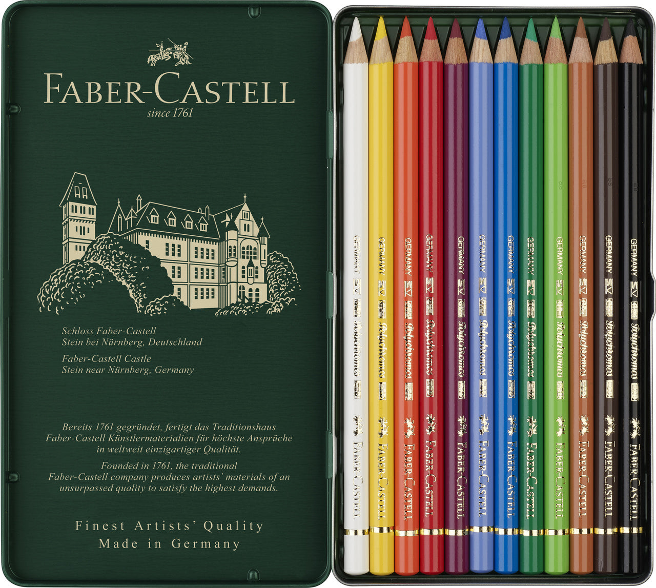 Secure storage tin makes them ideal for artists on the go. 