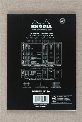 Rhodia Classic Notepad-  Dot Pad-  5.75 x 8.25 inches (A5)