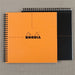 Rhodia Reverse Book- 8.25 by 8.25 inches- both orange and black covers available