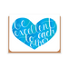 Two Hands Made- Be Excellent to Each Other in blue- greeting card is blank inside, ready for your own special message.