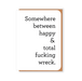 Two Hands Made- Somewhere Between.... We all know someone who will appreciate this message. The card is blank inside, ready for your own special message of gratitude, encouragement, or thanks.