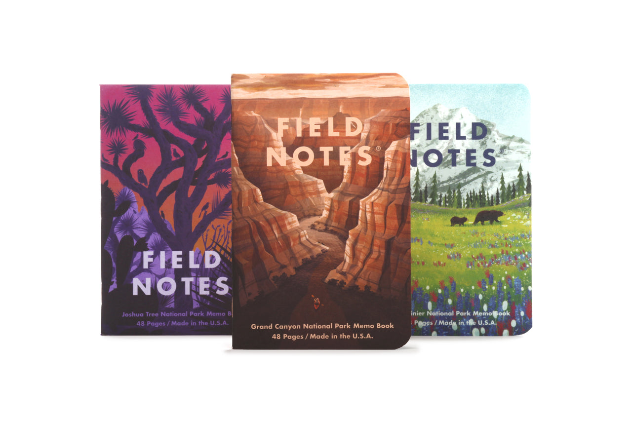 Choose from Series A- Yosemite, Acadia, and Zion; Series B- Grand Canyon, Joshua Tree, and Mount Rainier; or Series C- Rocky Mountain, Great Smokey Mountains, and Yellowstone.  