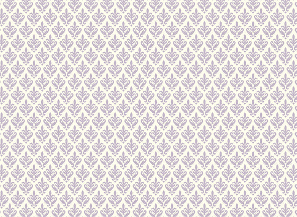 This Rossi 1931 Decorative Letterpress Paper features light purple Florentine lilies repeating across the page. 