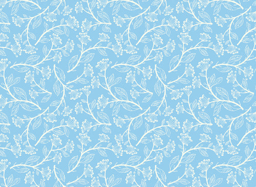 Rossi 1931 Italian Letterpress Paper- Flower Spray on Blue