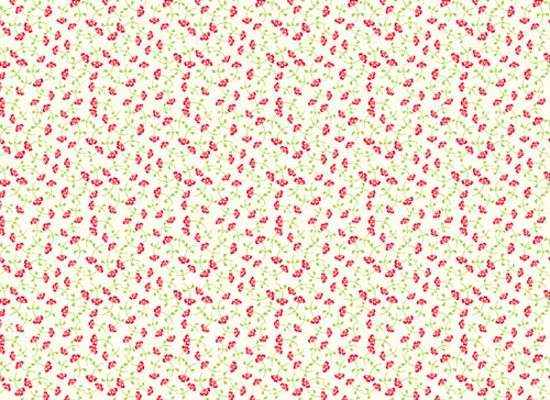 Rossi 1931 Italian Letterpress Paper- Red Flowers on Cream