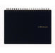 Maruman Mnemosyne Japanese spiral bound note pads feature durable, black plastic covers with rounded corners, bound with twin wire spiral binding.
