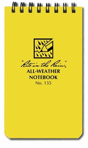 Rite in the Rain Spiral Notebook- Yellow- 3x5 front cover image