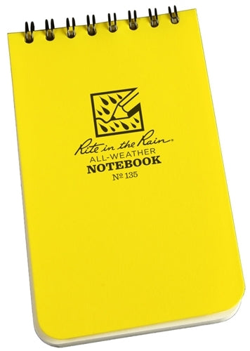 Rite in the Rain Spiral Notebook- Yellow- 3x5 front cover image
