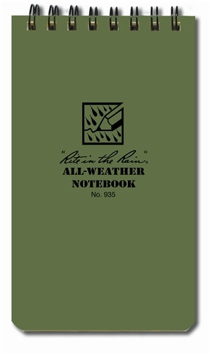 Rite in the Rain Spiral Notebook- Green- 3x5 inches front cover iamge