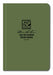 A green Rite in the Rain all-weather memo book with a plastic cover, displaying the brand logo and the text 'ALL-WEATHER MEMO BOOK No. 954'.