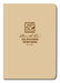 A desert tan Rite in the Rain all-weather memo book with a logo and text on the cover indicating it is a field Flex pocket notebook.