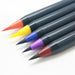 Flexible tipped pens allow for very thin lines or wide swaths of color. 