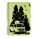 Gone Camping Kiwi cover.  Wire binding lays flat when open or can be folded over for added support.
