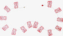 Handmade Lokta Paper Garland with Lucky Cat in red on a cream Lokta background.