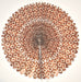Handmade Lokta Paper Rosette- Ikat Copper on Cream- 16 Inch diameter.