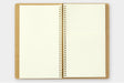 TRAVELER'S COMPANY SPIRAL RING NOTEBOOK lies flat when open.