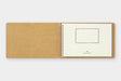The notebook measures approximately 7.5 by 5 inches (H130 x W193 x D18mm) so it will easily fit in a bag. Hand made in Japan.

