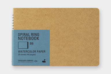 TRAVELER'S COMPANY SPIRAL RING NOTEBOOK- Watercolor Paper- Horizontal B6