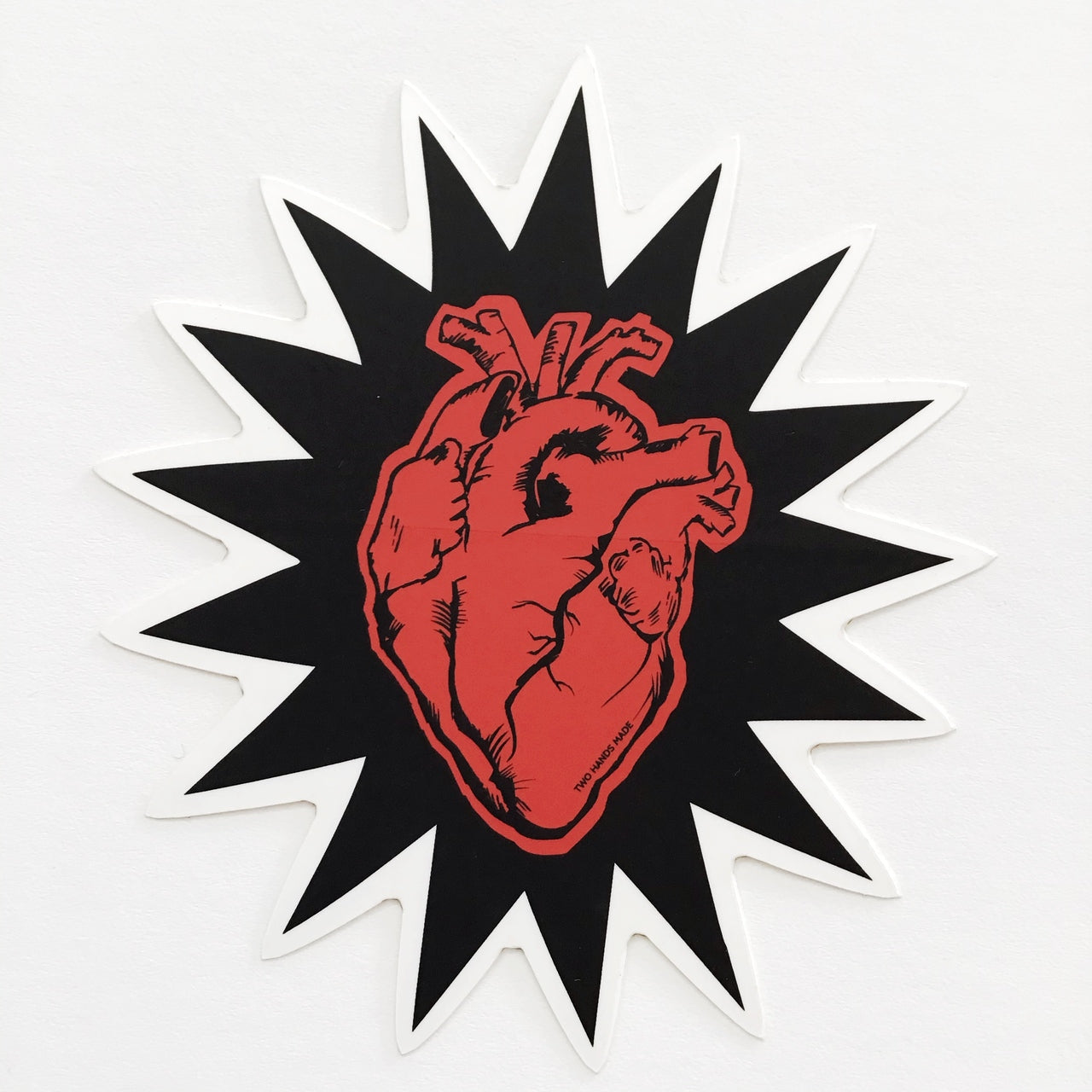 Two Hands Made- Heartbeat Vinyl Sticker is another of our favorites. We love hearts and hands.  